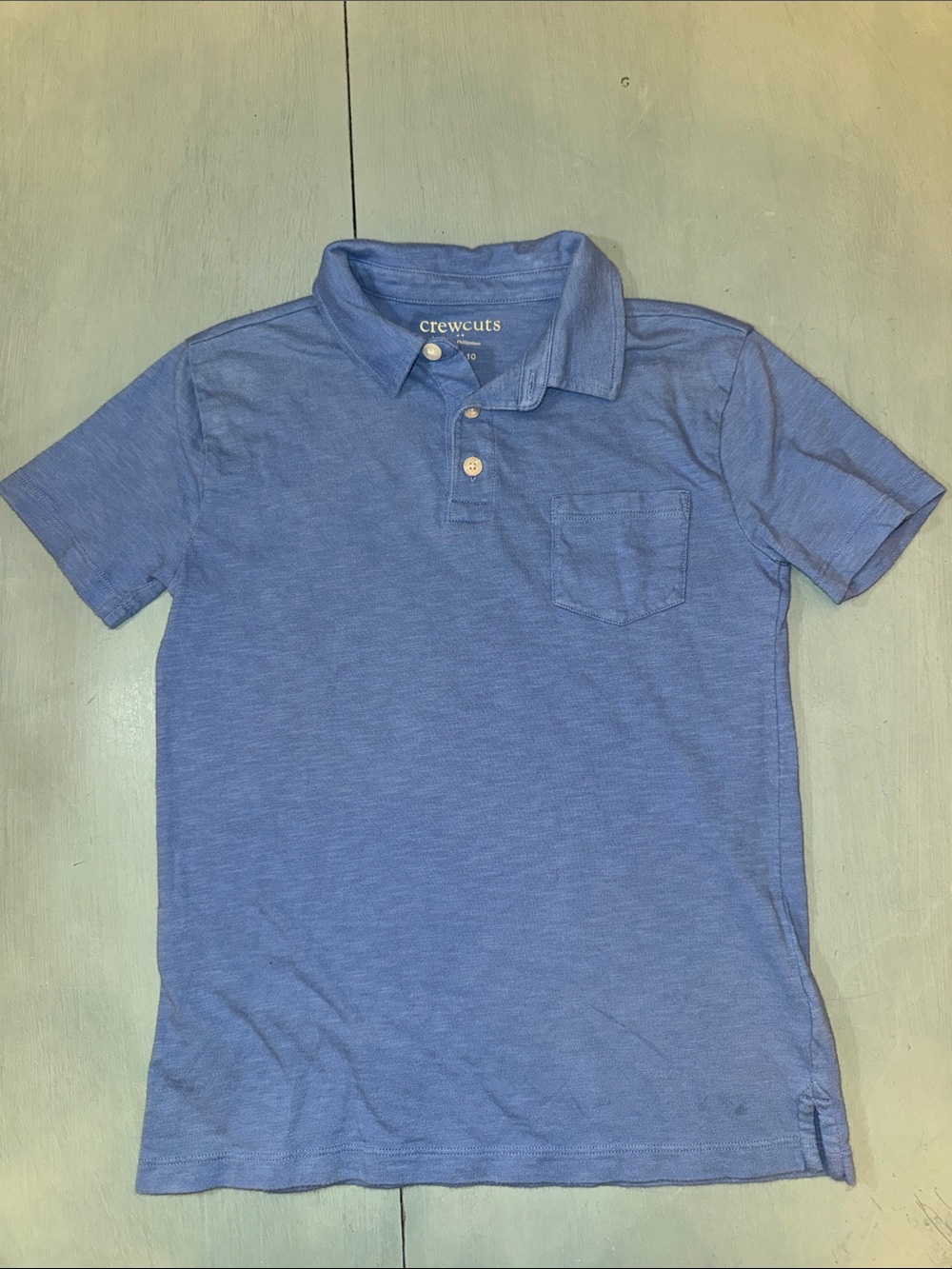 Crewcuts Heathered Blue Short-Sleeve Polo